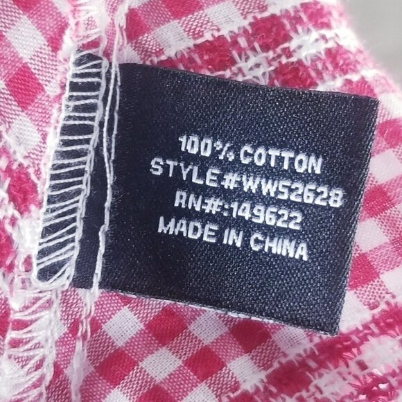 Walter Baker Riley Cold Shoulder Gingham crop top Red Plaid Off the Shoulder Med - Picture 7 of 8